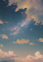 星空 雲 夕焼け 希望 夢 タペストリー 大きい 縦型 縦配信 大自然 インテリア 撮影背景 壁掛け 大判 長方形 壁布 青 ピンク オレンジ(3)