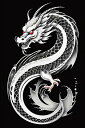 龍 白龍 幸運 守護 力 タペストリー 和柄 和風 大きい 男気 日本画風 入れ墨風 アウトロー 縦型 縦配信 大自然 インテリア 撮影背景 壁掛け 大判 長方形 壁布 白 黒 赤(3)