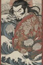 武士 波 花 着物 浮世絵 タペストリー 和柄 和風 大きい 男気 日本画風 入れ墨風 アウトロー 縦型 縦配信 大自然 インテリア 撮影背景 壁掛け 大判 長方形 壁布 黒 赤 白(3)