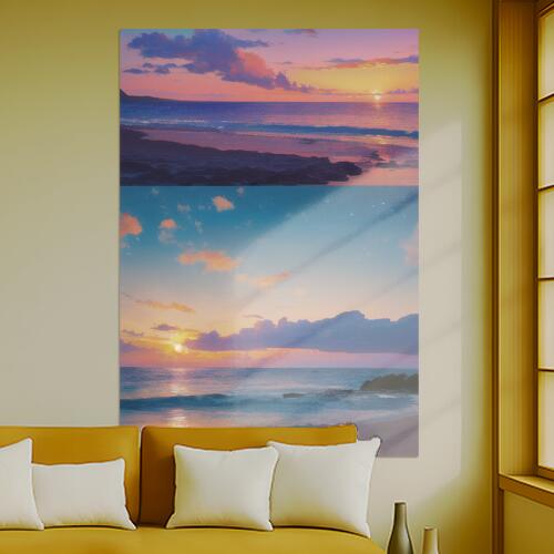 海 夕焼け 空 雲 砂浜 タペストリー 大きい 夏 縦型 縦配信 リゾート リラックス 大自然 インテリア 撮影背景 壁掛け 大判 長方形 壁布 ピンク オレンジ 黄色