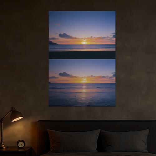 海 夕焼け 空 雲 海岸 タペストリー 大きい 夏 縦型 縦配信 リゾート リラックス 大自然 インテリア 撮影背景 壁掛け 大判 長方形 壁布 青 オレンジ 黄色