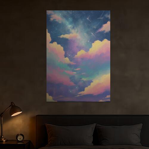 星空 雲 天の川 宇宙 希望 タペストリー 大きい 縦型 縦配信 大自然 インテリア 撮影背景 壁掛け 大判 長方形 壁布 青 ピンク 黄色