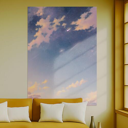 星空 流れ星 雲 夕焼け 天の川 タペストリー 大きい 縦型 縦配信 大自然 インテリア 撮影背景 壁掛け 大判 長方形 壁布 青 ピンク オレンジ