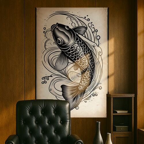 鯉 滝登り 繁栄 成功 忍耐 タペストリー 和柄 和風 大きい 男気 日本画風 入れ墨風 アウトロー 縦型 縦配信 大自然 インテリア 撮影背景 壁掛け 大判 長方形 壁布 黒 白 ベージュ