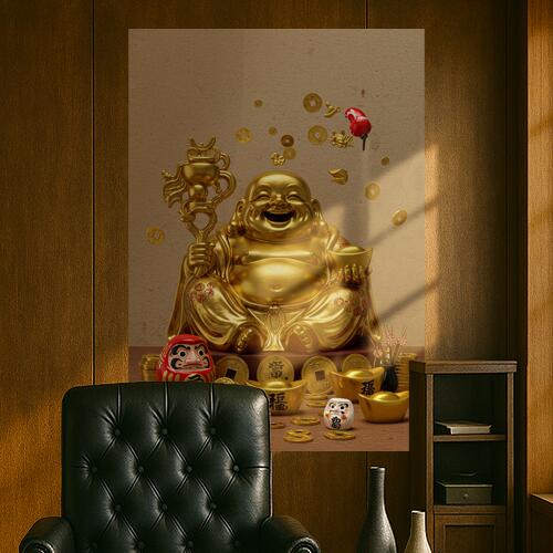 仏像 大黒天 金運 縁起物 招福 タペストリー ビリケンさん 商売繁盛 和柄 和風 大きい 男気 アウトロー..