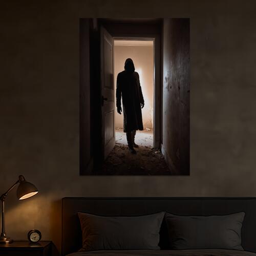 ドア 人影 フード コート 廃墟 防犯 タペストリー ホラー ハロウィン インテリア 大きい 撮影背景 壁掛..