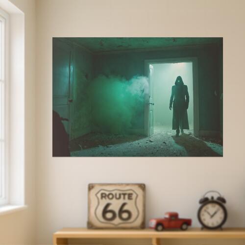 幽霊 煙 ドア 部屋 コート 防犯 タペストリー ホラー ハロウィン インテリア 大きい 撮影背景 壁掛け ..