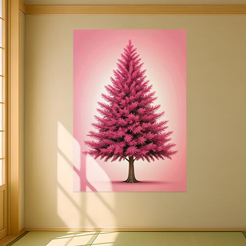クリスマス ピンク 木 冬 お祝い クリスマスツリー タペストリー インテリア 大きい 撮影背景 壁掛け 大判 長方形 壁布 ベージュ