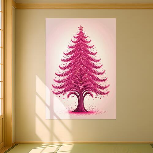 クリスマス ピンク ツリー 冬 飾り クリスマスツリー タペストリー インテリア 大きい 撮影背景 壁掛け 大判 長方形 壁布 白