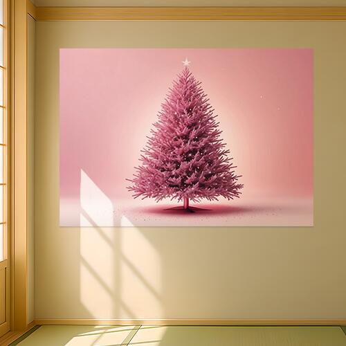 クリスマスツリー ピンク 星 冬 クリスマス タペストリー インテリア 大きい 撮影背景 壁掛け 大判 長方形 壁布 白 ベージュ