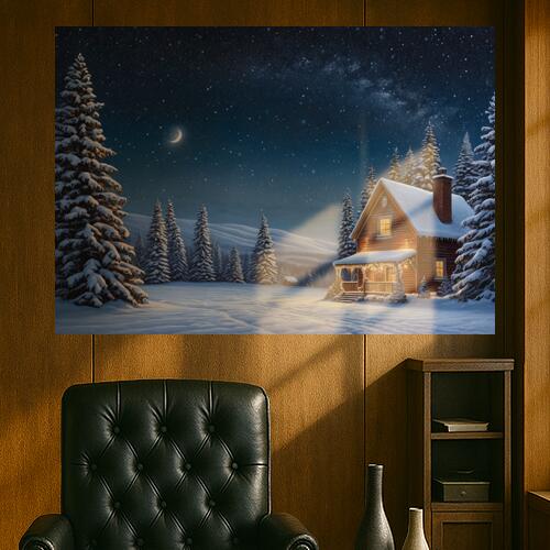 クリスマス タペストリー 雪景色 夜 神秘的 冬 インテリア 大きい 撮影背景 壁掛け 大判 長方形 壁布