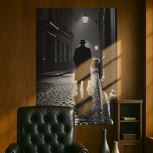 男 帽子 コート 夜 雨 タペストリー イタリアマフィア風 男気 防犯 ヤクザ風 根性 かっこいい グッズ ..