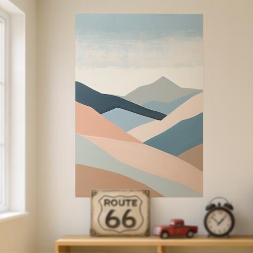山 風景 抽象画 ミニマル 穏やか タペストリー 北欧風 おうちスタジオ 幻想的 雑貨 グッズ インテリア 大きい 撮影背景 壁掛け 大判 長方形 壁布 青 紺 グレー