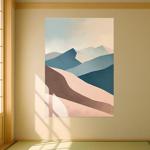 山 風景 抽象画 ミニマル 自然 タペストリー 北欧風 おうちスタジオ 幻想的 雑貨 グッズ インテリア 大きい 撮影背景 壁掛け 大判 長方形 壁布 青 ベージュ ピンク
