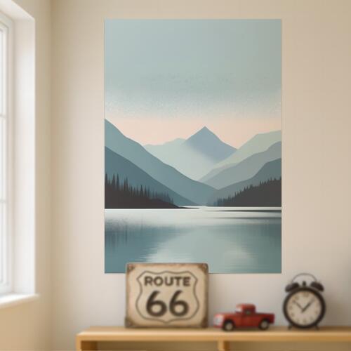 山 湖 木 自然 風景 タペストリー 北欧風 おうちスタジオ 幻想的 雑貨 グッズ インテリア 大きい 撮影背景 壁掛け 大判 長方形 壁布 青 グレー 黒