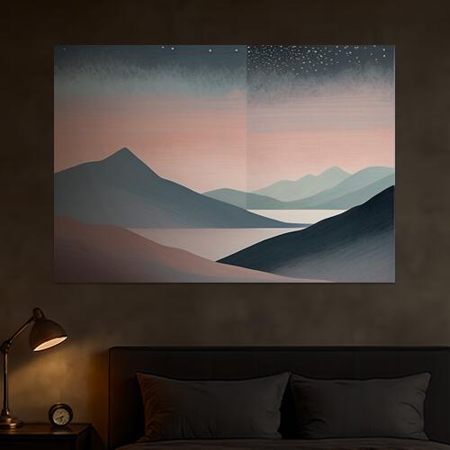 山 湖 風景 夜空 星 タペストリー 北欧風 おうちスタジオ 幻想的 雑貨 グッズ インテリア 大きい 撮影背景 壁掛け 大判 長方形 壁布 青 ピンク グレー