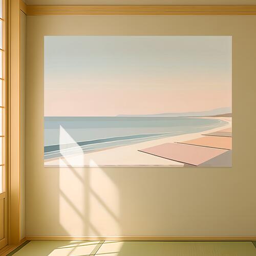 海 ビーチ 空 砂浜 海岸線 タペストリー 北欧風 おうちスタジオ 幻想的 雑貨 グッズ インテリア 大きい 撮影背景 壁掛け 大判 長方形 壁布 青 ピンク ベージュ