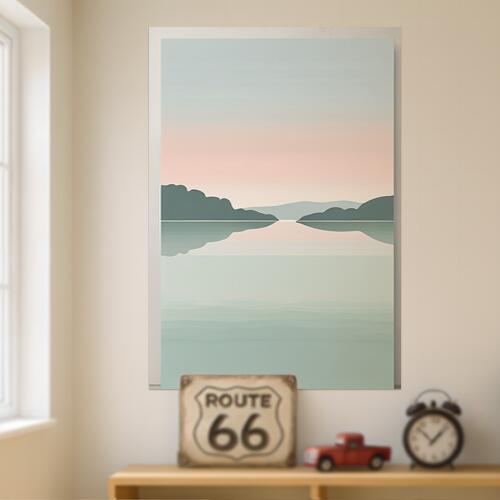 湖 山 風景 ミニマル 穏やか タペストリー 北欧風 おうちスタジオ 幻想的 雑貨 グッズ インテリア 大きい 撮影背景 壁掛け 大判 長方形 壁布 青 ピンク グレー