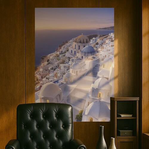 サントリーニ島 ギリシャ 海 建物 風景 タペストリー 瞑想 幻想的 ヒーリング リラックス ミステリアス おうちスタジオ グッズ 壁掛け インテリア 大きい 撮影背景 大判 長方形 白 青 ベージュ
