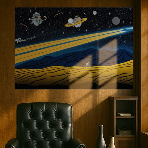 宇宙 惑星 宇宙飛行士 星 SF タペストリー 瞑想 幻想的 ヒーリング リラックス ミステリアス おうちスタジオ グッズ 壁掛け インテリア 大きい 撮影背景 大判 長方形 黄色 青 紺