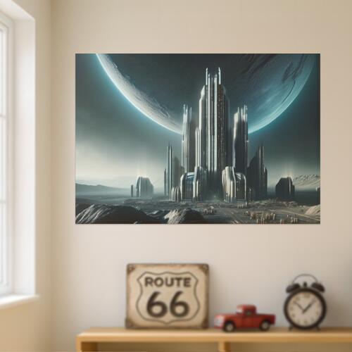 未来都市 宇宙 惑星 建築 SF タペストリー 瞑想 幻想的 ヒーリング リラックス ミステリアス おうちス..