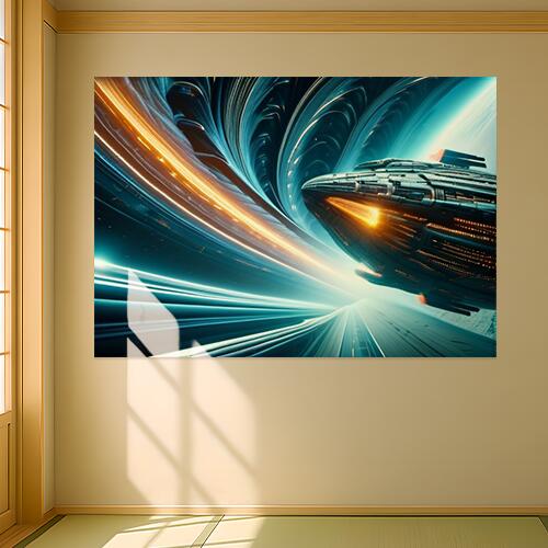 宇宙船 ワープ 未来 テクノロジー SF タペストリー 瞑想 幻想的 ヒーリング リラックス ミステリアス ..