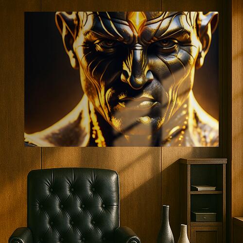 黄金 彫刻 像 肖像 神話 タペストリー 瞑想 幻想的 ヒーリング リラックス ミステリアス おうちスタジオ グッズ 壁掛け インテリア 大きい 撮影背景 大判 長方形 金色 黒