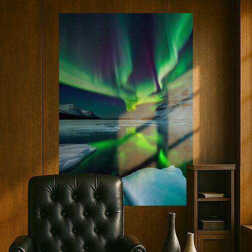 オーロラ 氷 山 星空 夜景 タペストリー 景色 北欧風 フィンランド 冬 大判 巨大 瞑想 グッズ 壁掛け インテリア 春 大きい 撮影背景 長方形 青 緑 紫
