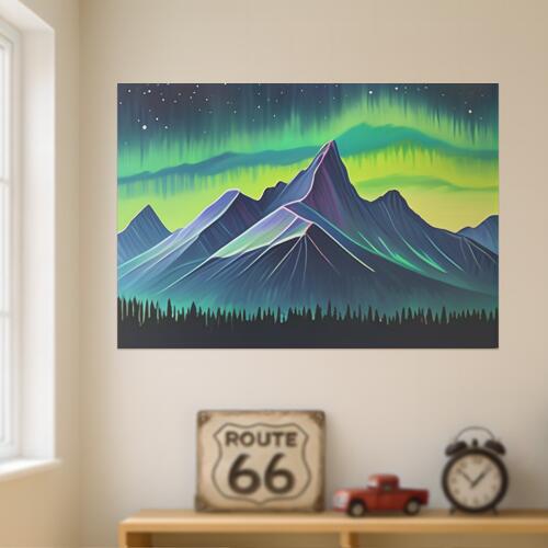 お部屋のインテリアとしてもお使いいただけます。検索用: 室内 飾り 布 インテリア タペストリー 昭和レトロ 入れ墨風 部屋 アート グラフィック 山 オーロラ 夜空 森林 風景 タペストリー 景色 北欧風 フィンランド 冬 大判 巨大 瞑...