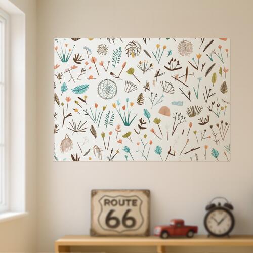 植物 花 葉 ドリームキャッチャー ボタニカル タペストリー 開運グッズ 壁飾り 巨大 瞑想 壁掛け インテリア 大きい 撮影背景 長方形 青 オレンジ 黄色