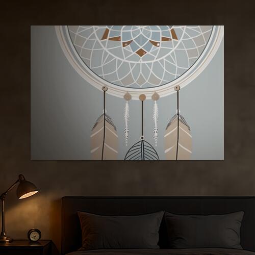 ドリームキャッチャー 羽 部族 ボヘミアン 壁掛け タペストリー 開運グッズ 壁飾り 巨大 瞑想 インテリア 大きい 撮影背景 長方形 グレー ベージュ 白
