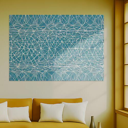 抽象 模様 幾何学 テクスチャ 背景 タペストリー ドリームキャッチャー 開運グッズ 壁飾り 巨大 瞑想 壁掛け インテリア 大きい 撮影背景 長方形 青 白