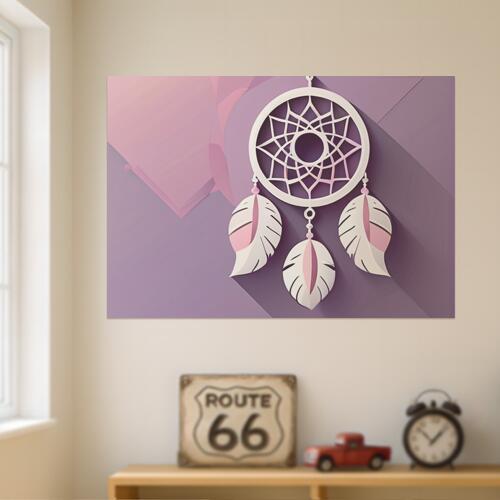 ドリームキャッチャー 羽 お守り インテリア ボヘミアン タペストリー 開運グッズ 壁飾り 巨大 瞑想 壁掛け 大きい 撮影背景 長方形 白 ピンク