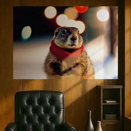 リス スカーフ 冬 動物 可愛い クリスマス タペストリー マーモット グッズ 大判 布製 壁飾り 巨大 壁掛け インテリア 自然 大きい 撮影背景 長方形 赤 ベージュ グレー