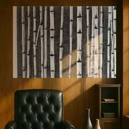 竹 墨絵 自然 静寂 和風 タペストリー 和柄 和モダン 水墨画風 大判 布製 壁飾り 巨大 壁掛け インテリア 大きい 撮影背景 長方形 白 黒 グレー