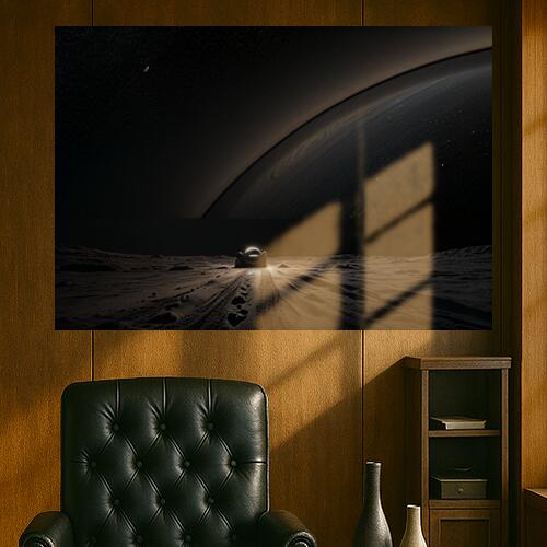 宇宙 惑星 月面 車 探査 タペストリー 風景 リラックス 名画風 遠景 瞑想 大判 布製 壁飾り 巨大 壁掛け インテリア 大きい 撮影背景 長方形 黒 グレー ベージュ