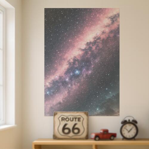 星 星雲 宇宙 天の川 夜空 タペストリー 風景 リラックス 名画風 遠景 瞑想 大判 布製 壁飾り 巨大 壁掛け インテリア 大きい 撮影背景 長方形 ピンク 青 紫