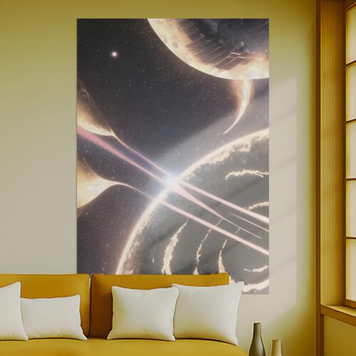 宇宙 惑星 星 レーザー SF タペストリー 風景 リラックス 名画風 遠景 瞑想 大判 布製 壁飾り 巨大 壁..