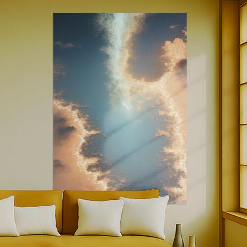 空 雲 天国 光 抽象 タペストリー 風景 リラックス 名画風 遠景 瞑想 大判 布製 壁飾り 巨大 壁掛け イ..