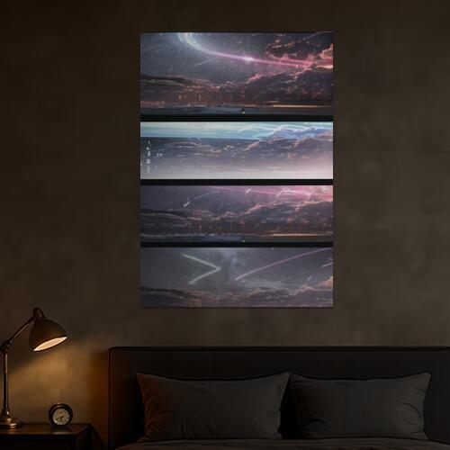星 夜空 雲 流星 風景 タペストリー リラックス 名画風 遠景 瞑想 大判 布製 壁飾り 巨大 壁掛け イン..