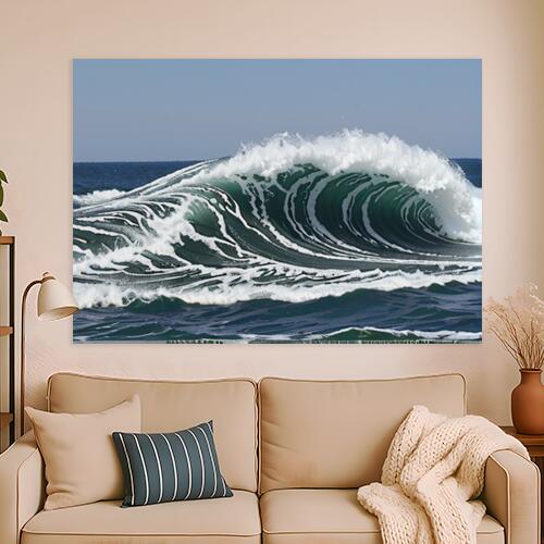 波 海 自然 水 海洋 タペストリー 大自然 風景 絵画風 大判 布製 壁飾り 巨大 壁掛け インテリア 大きい 撮影背景 長方形 リラックス 瞑想 青 白 紺