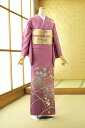 【レンタル】 訪問着 レンタル 茜つゆ草 mh1004 女性 袋帯 着物 茜色に小花 《身長》150cm〜160cm位 M/L セット ほうもんぎ 着物 入学式...