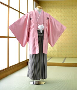 【紋付羽織袴】身長168cm-178cm 袴 レンタル 男 ピンク 桃色 色新郎 成人式 紋付袴 着物レンタル フルセットレンタル【袴レンタル/フォトブック付】結婚式 卒業式 紋付き袴 色打掛 白無垢ネット通販