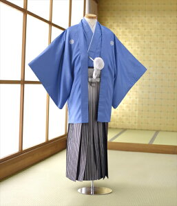 紋付羽織袴 袴 男 レンタル 成人式 ブルー 水色 身長167cm-178cm 新郎 紋付袴 着物レンタル フルセットレンタル 結婚式 卒業式 紋付き袴 色打掛 白無垢【袴レンタル/フォトブック付】安売り