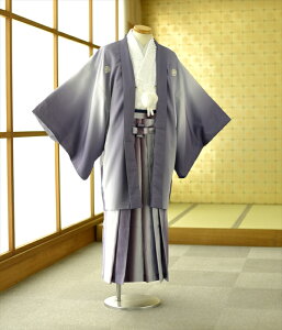 紋付羽織袴 身長175cm-185cm 袴 レンタル 男 新郎 成人式 紋付袴 着物レンタル フルセットレンタル グレイ色柄 グレイ グレー 結婚式 卒業式 紋付き袴 色打掛 白無垢【袴レンタル/フォトブック付】通販セール