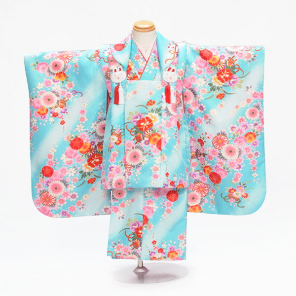 レンタル 七五三3歳女の子 753 フルセットレンタル 三才女子 被布 着物レンタル 753 貸衣装 フルフル 〔三歳〕