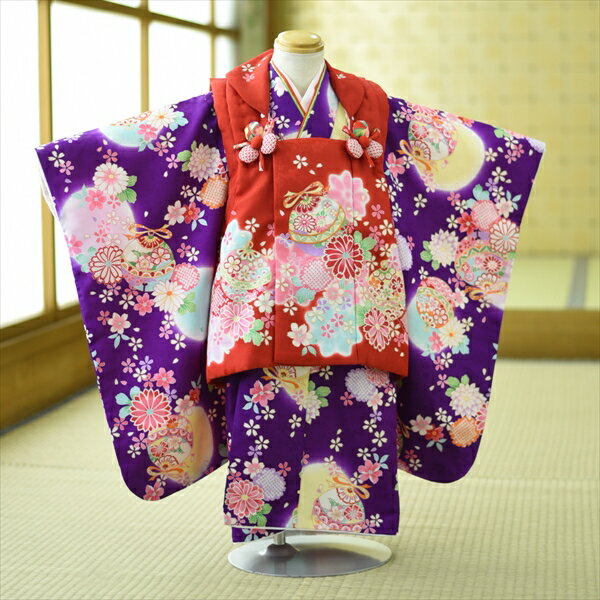 レンタル 七五三3歳女の子 753 フルセットレンタル 三才女子 被布 着物レンタル 753 貸衣装 フルフル 〔三歳〕