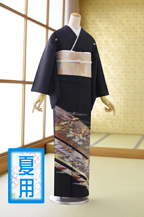 留袖 レンタル 夏用 mt1068単衣 黒留袖レンタル フルセットレンタル 着物 結婚式 母上・親族・列席者 貸衣装 フルフル 夏　着物 おすすめ5月 6月 7月 8月 9月 向け