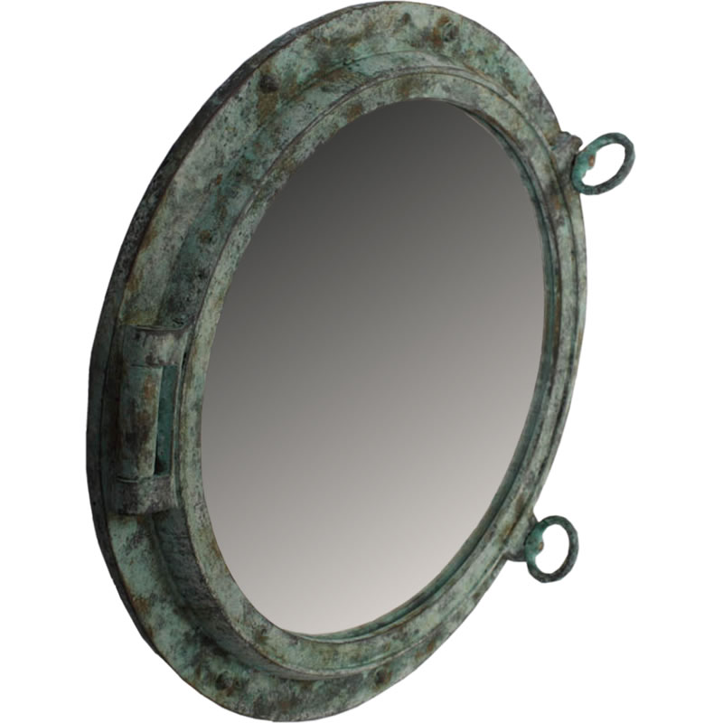 FRPオブジェ ブロンズ丸鏡ウォールミラー・舷窓61cm置物 鏡 青銅色 壁掛け 公園 店舗 イベント ディスプレイ 実物大 等身大 リアル 等身大オブジェ 等身大フィギュア [2]