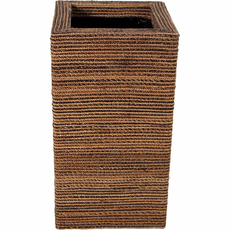 FRPオブジェ 四角型プランター（縄編柄）置物 鉢 ガーデニング 庭 店舗 イベント ディスプレイ 実物大 等身大 リアル